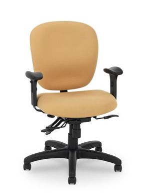 Picture of Mid Back Multifunction Office Task Swivel Chair with Adjustable Arms