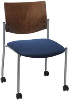 Picture of  Metal Frame Armless Stack Chair with 1-1/2” Contoured Seating And 2" Dual Wheel Hooded Casters