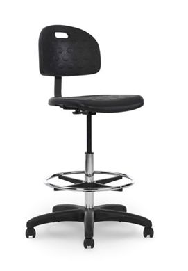 Picture of Industrial Poly Footring Swivel Stool with Back