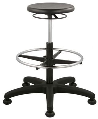 Picture of Industrial Poly Backless Swivel Stool with Footring