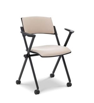 Picture of Compact Mobile Nesting Stack Arm Chair with Padded Seat