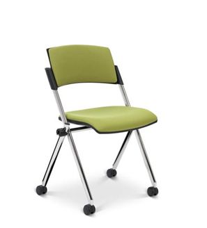 Picture of Compact Mobile Nesting Armless Chair with Padded Seat and Back