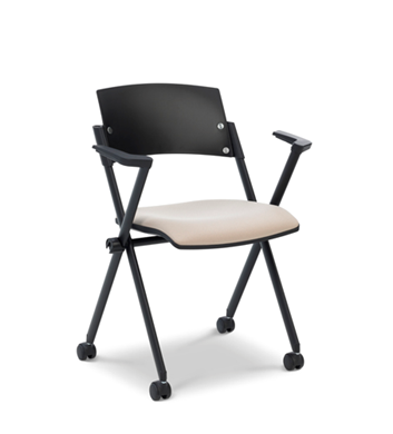 Picture of Compact Stack Armless Chair with Padded Seat