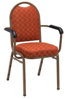Picture of Banquet Café Stack Chair with Arms And 2" Upholstered Seat.