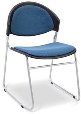 Picture of Sled Base Poly Stack Armless Chair with Padded Seat and Back