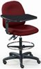 Picture of Multi Function Office Task Footring Drafting Stool Tablet Arm Swivel Chair