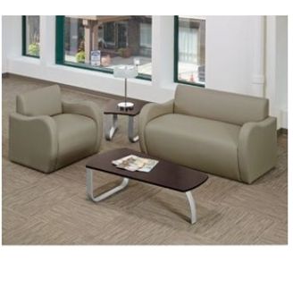 Picture of Modular Tandem Reception Lounge Loveseat with Arm Chair