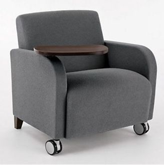 Picture of Heavy Duty Reception Lounge Bariatric Mobile Club Chair Sofa with Tablet, 500 LBS.