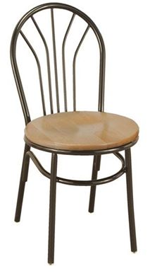 Picture of Heavy Duty Café Metal Frame Armless Wood Chair