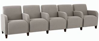 Picture of Heavy Duty Reception Lounge 5 Chair Tandem Modular Sofa Seating with Arms