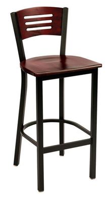 Picture of Heavy Duty Café Bar Stool With Metal Frame And Wood Seat