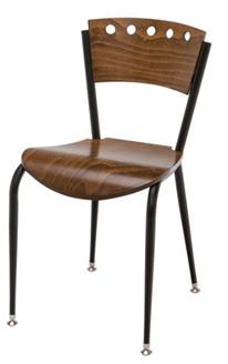 Picture of Café Metal Frame Armless Chair With Waterfall Seat,400LBS 