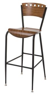 Picture of Café Metal Frame Armless Barstool Chair With Waterfall Seat, 400 LBS.