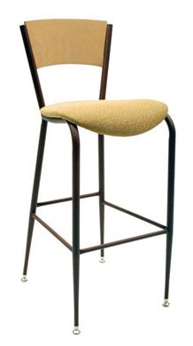 Picture of Café Metal Frame Armless Barstool Chair With Waterfall Seat, 400 LBS.