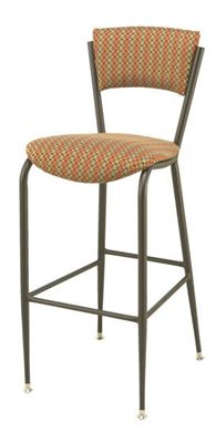 Picture of 		 Café Metal Frame Armless Barstool Chair With Waterfall Seat, 400 LBS.