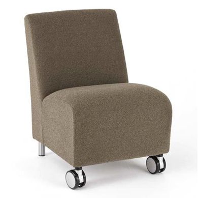 Picture of Reception Lounge Heavy Duty Modular Mobile Armless Club Chair, 400 LBS.