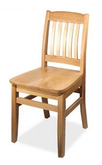 Picture of Café Hardwood Armless  Chair With Wood Stained Seat 400 LBS.