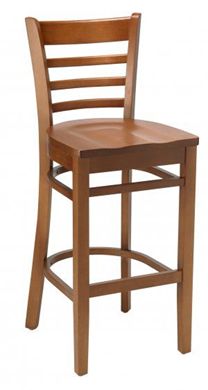 Picture of Café Hardwood Armless Barstool Chair With Wood Stained Seat 400 LBS.