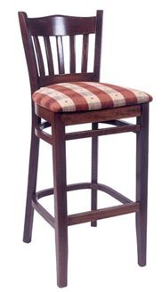 Picture of Café Hardwood Armless Barstool Chair With 2" Upholstered Seat , 400 LBS.