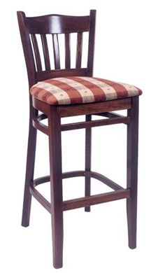 Picture of Café Hardwood Armless Barstool Chair With 2" Upholstered Seat , 400 LBS.