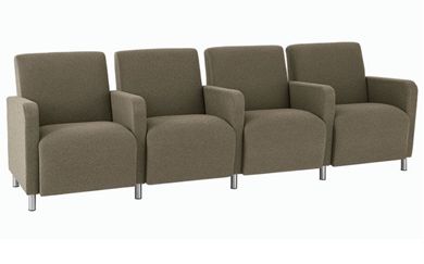 Picture of Reception Lounge Heavy Duty 4 Chair Tandem Modular Seating with Arms