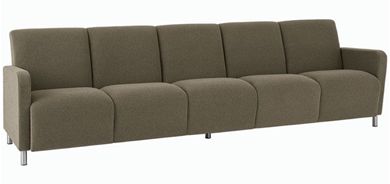 Picture of Reception Lounge Heavy Duty 5 Chair Tandem Modular Seating with Outer Arms