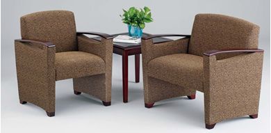 Picture of Open Arm Reception Lounge Chair with Bariatric 750 LBS Chair and Corner Table