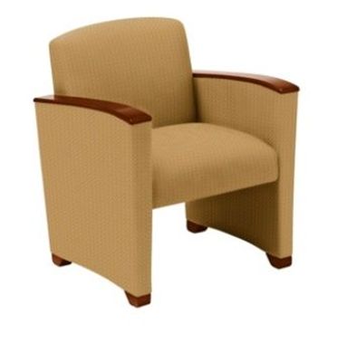 Picture of Transitional Reception Lounge Single Chair with Wood Arm Caps, 400 LBS.