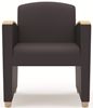 Picture of Transitional Reception Lounge Single Chair with Wood Arm Caps, 500 LBS