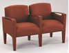 Picture of Sturdy Reception Lounge 2 Chair Modulr Tandem Seating with Wood Arm Caps