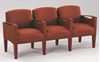 Picture of Sturdy Reception Lounge 3 Chair Modulr Tandem Seating with Wood Arm Caps