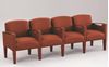 Picture of Sturdy Reception Lounge 4 Chair Modulr Tandem Seating with Wood Arm Caps