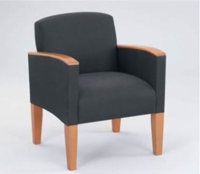 Picture of Wood Cap Reception Lounge Modular Single Guest Chair, 400 LBS. Capacity