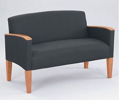 Picture of Wood Cap Reception Lounge Loveseat Chair, 750 LBS. 