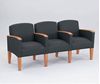 Picture of Wood Cap Reception Lounge 3 Chair Modular Tandem Seating