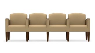 Picture of Wood Cap Reception Lounge 4 Chair Modular Tandem Seating