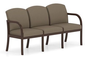 Picture of . Reception Lounge Transitional 3 Seat Modular Tandem Seating with Outer Arms