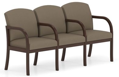 Picture of . Reception Lounge Transitional 3 Seat Modular Tandem Seating with Arms