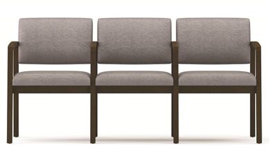 Picture of Open Back Reception Lounge 3 Chair Modular Tandem Seating with Arms