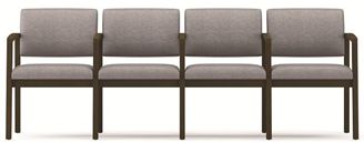 Picture of Open Back Reception Lounge 4 Chair Modular Tandem Seating with Arms