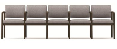 Picture of Open Back Reception Lounge 5 Chair Modular Tandem Seating with Arms