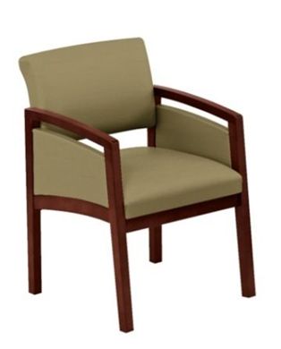 Picture of Open Back Reception Lounge Guest Visitor Wood Arm Chair