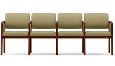 Picture of Open Back Reception Lounge 4 Chair Modular Tandem Seating with Arms