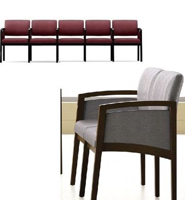 Picture of Open Back Reception Lounge 5 Chair Modular Tandem Seating  with Arms 