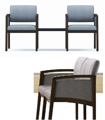 Picture of Open Back Reception Lounge 5 Panel Arm Chair with Connecting Table