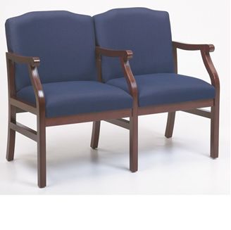 Picture of - Reception Lounge Traditional 2 Chair Modular Tandem Seating with Arms