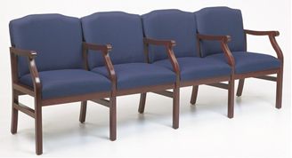 Picture of - Reception Lounge Traditional 4 Chair Modular Tandem Seating with Arms