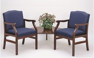 Picture of - Reception Lounge Traditional 2 Arm Chair with Corner Connecting Table