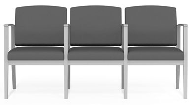 Picture of Steel Reception Lounge Contemporary 3 Chair Modular Tandem Seating with Arms