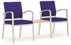 Picture of Steel Lounge Reception Contemporary 2 Arm Chair with Connecting Table